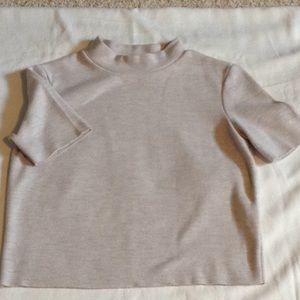 Short sleeve mock neck top